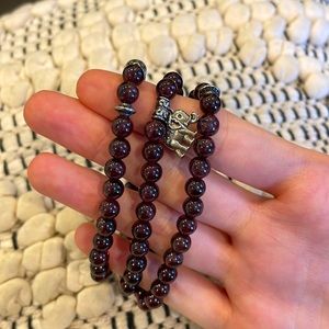 Gemstone Garnet Mala Bracelet 6MM NEW